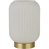 Searchlight Lampe de table Pearl Or avec verre blanc