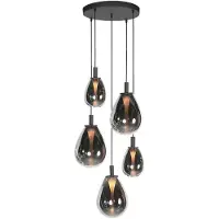 Mexlite Suspension - noir - Glimsy - verre métal - Ø 40cm - LED - 4198ZW -
