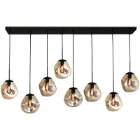 Masterlight Lampe suspendue Lava 8x verre doré Ø 24cm