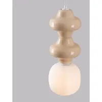 Nova Luce Suspension Clio M céramique jaune avec verre blanc