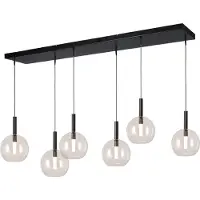 Masterlight Lampe suspendue 6L Ø 17cm Lido Ball avec du verre transparent