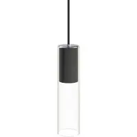 Lyora Lampe suspendue avec verre Cylinder noir