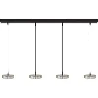 Masterlight Lampe suspendue à 4 lumières Imperia 130 cm noir avec du nickel
