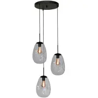 Masterlight Lampe suspendue Lava 3x verre transparent Ø 22,5 cm