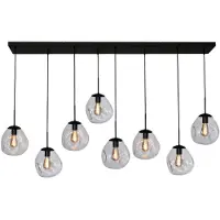 Masterlight Lampe suspendue Lava 8x verre transparent Ø 24cm