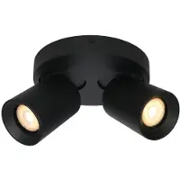 Artdelight Plafonnier rond Megano 2 lumières noir