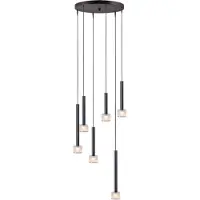 Masterlight Suspension LED Fabro 6 feux - huile tachetée
