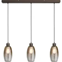 Masterlight Lampe suspendue en verre Olive 3x Ø 15cm - cacao