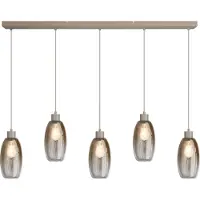 Masterlight Lampe suspendue en verre Olive 5x Ø 15cm - sable