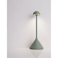 Nova Luce Lampe de table Dalt vert olive rechargeable avec USB