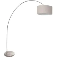Steinhauer Lampadaire - acier - Solva - métal textile - lampe arquée - E27 - 3912ST -