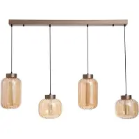 Searchlight Suspension design Lille avec verre ambré