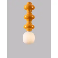 Lyora Suspension Clio L céramique orange avec verre blanc