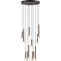 Masterlight Suspension LED Fabro 12-lights - cuivre ancien