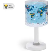 DALBER Lampe de table pour chambre d’enfant Kids World bleu