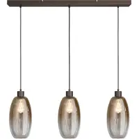 Masterlight Lampe suspendue en verre Olive 3x Ø 18,5cm - cacao