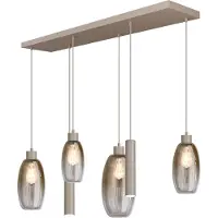 Masterlight Lampe suspendue en verre Olive 4x verre - 2x Run - sable