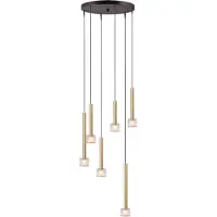 Masterlight Suspension LED Fabro 6 luminaires - or mat