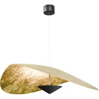Masterlight Ø Lumière suspendue LED de 90 cm Lente Feuille d’or - avec poulie
