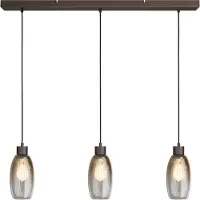 Masterlight Lampe suspendue en verre Olive 3x Ø 12,5cm - cacao
