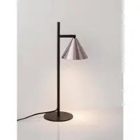 Lyora Lampe de table Conico noir avec brun café