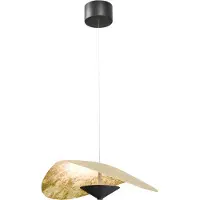 Masterlight Ø Lumière suspendue LED de 45 cm Lente Feuille d’or - avec poulie