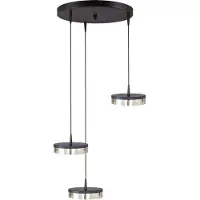 Masterlight Lampe pendante à 3 lampes Imperia Ø 35 cm de nickel noir