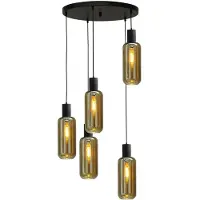 Masterlight Lampe suspendue Bounty 5 lumières noir