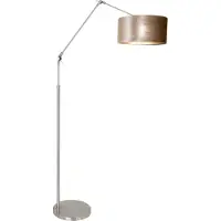 Steinhauer Lampe de lecture au sol Prestige Chic Acier inoxydable avec abat-jour en velours taupe de 40 cm