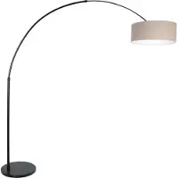 Steinhauer Lampe à arc Gramineus 50 noir avec abat-jour en lin