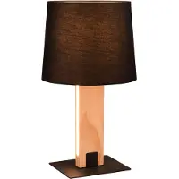 TRIO Lampe de table avec abat-jour Rahul, bois clair et noir, 1xE27x40W, dimensions : 50x28x28 cm, IP20,