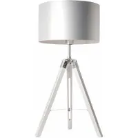 Artdelight Lampe de table trépied Jewel 67 cm blanc avec gris