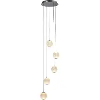 Searchlight Lampe suspendue 5 lumières Allure chromé rond