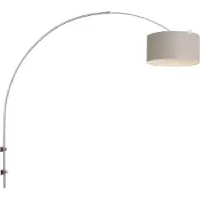 Steinhauer Lampe à arc murale Sparkled Acier inoxydable avec abat-jour taupe