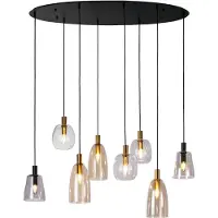Searchlight Pendentif Divine 8Lt Multi Drop - Noir mat avec verre mixte