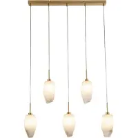 Searchlight Suspension 5 lumières Rocky avec verre blanc