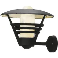 Konstsmide Gemini Applique murale en aluminium laqué noir, avec verre opale