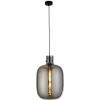 Searchlight Lampe suspendue Verre Barrel noir avec verre fumé
