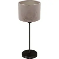 Mexlite - lampe de table - Noor - argent noir - métal textile - lampe de chevet - E27 - 4423ZW