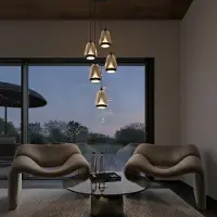 Lyora Suspension design Alish Verre fumé à 5 lumières