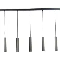 Masterlight Lampe suspendue pour salle à manger Run 5 lumières noir
