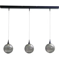Masterlight Lampe suspendue de table à manger noire Bocca avec 3 boules de verre blackline