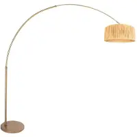 Steinhauer Lampe à arc Sparkled Light bronze avec abat-jour de couleur paille