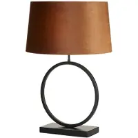 Searchlight Lampe de table Elegant Noir avec capuche orange