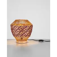 Nova Luce Lampe de table Mapi Ø 29cm rouge avec marron