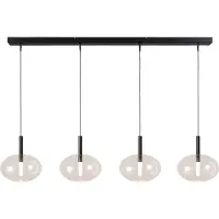 Masterlight Lampe pendante 4L Ø 24cm Lido Onion avec du verre transparent