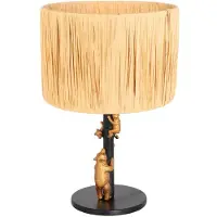 Anne Light & Home Lampe de table Animaux Ours noir avec capuche en paille