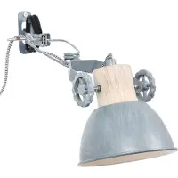 Mexlite - spot - Gearwood - gris - métal bois de caoutchouc - E27 - 2752GR