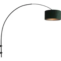 Steinhauer Lampe à arc murale Sparkled noir avec nuance de velours vert