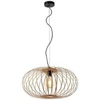 JUST LIGHT Lampe à suspendre, bois naturel, H 120 cm